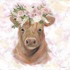 Highland Floral Calf Art Print