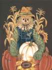 Harvest Gathering Scarecrow Art Print