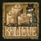 Believe Snowman Art Print