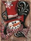 Burlap Snowman Art Print