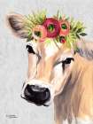 Jersey Cow with Floral Crown Art Print