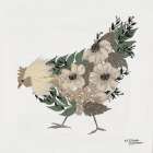 Floral Hen Art Print