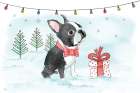 Christmas Boston Dog Art Print