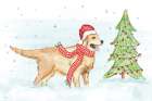 Christmas Dog Art Print