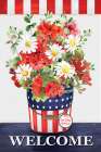 Patriotic Flower Bucket Art Print