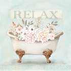 Relax Floral Tub Art Print