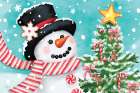 Joyful Snowman Art Print