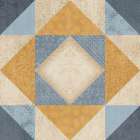 Blue and Gold Quilt Square Art Print