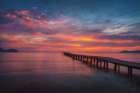 Lonely Pier at Dawn Art Print