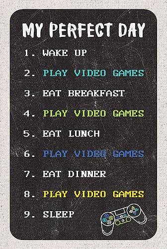 Gamers Perfect Day Games and Sports Print