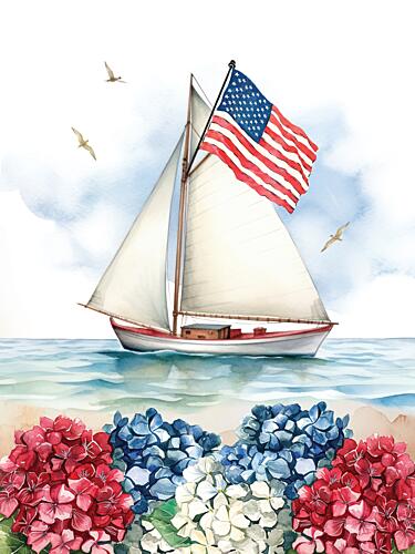 Patriotic Sailboat Art Print