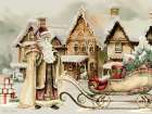 Old World Santa and Sleigh Art Print