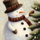 Snowmen Friends IV Art Print