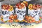 Happy Halloween Skulls Art Print