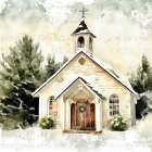 Country Church at Christmas I Landscape Print