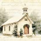 Country Church at Christmas II Art Print