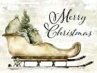 Merry Christmas Old World Sleigh Landscape Print