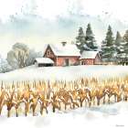 Winter Farms I Art Print
