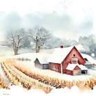 Winter Farms II Art Print