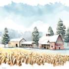 Winter Farms IV Art Print
