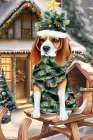Christmas Tree Dog Art Print