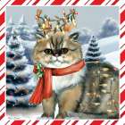 Decorated Grumpy Cat Art Print