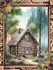 Woodland Retreat Cabin Art Print