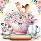 In the Kitchen Colander and Rolling Pin Art Print