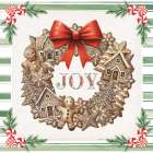 Joy Gingerbread Wreath Art Print