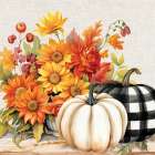 Fall Flowers and Pumpkins Art Print