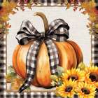 Fall Ribbon Pumpkin Art Print