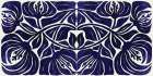 Navy And White Abstract Floral I Art Print