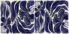 Navy And White Abstract Floral II Art Print