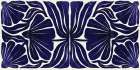 Navy And White Abstract Floral IV Art Print