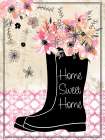 Home Sweet Home Floral Boots Art Print