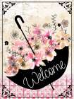 Welcome Floral Umbrella Art Print