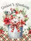 Christmas in Bloom Floral Bucket Art Print
