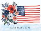Floral American Flag Art Print