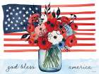Floral American Jar and Flag Art Print