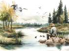 Lake Life Fisherman Art Print