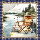 Lake Life Fishing Chair Art Print