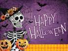 Happy Halloween Skeleton Art Print