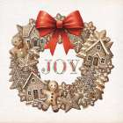 Joy Gingerbread Wreath Art Print