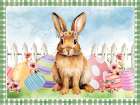 Easter Bunny And Easter Eggs Art Print