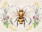Bee and Wildflowers Art Print