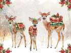 Deer Christmas Trio Art Print