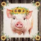 Sunflower Pig Art Print