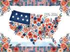 Floral United States Art Print
