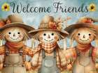 Welcome Friends Scarecrow Art Print