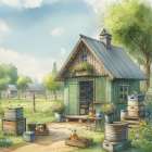 Countryside Garden Shed Art Print
